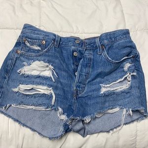 Levi’s ripped jean shorts